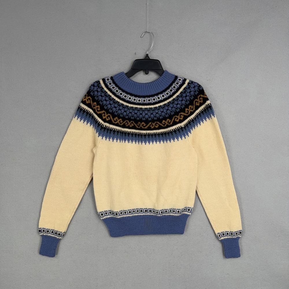 Vintage Luzern Sweater Womens Small White Fair Isle Ski L Linden Sport Nordic